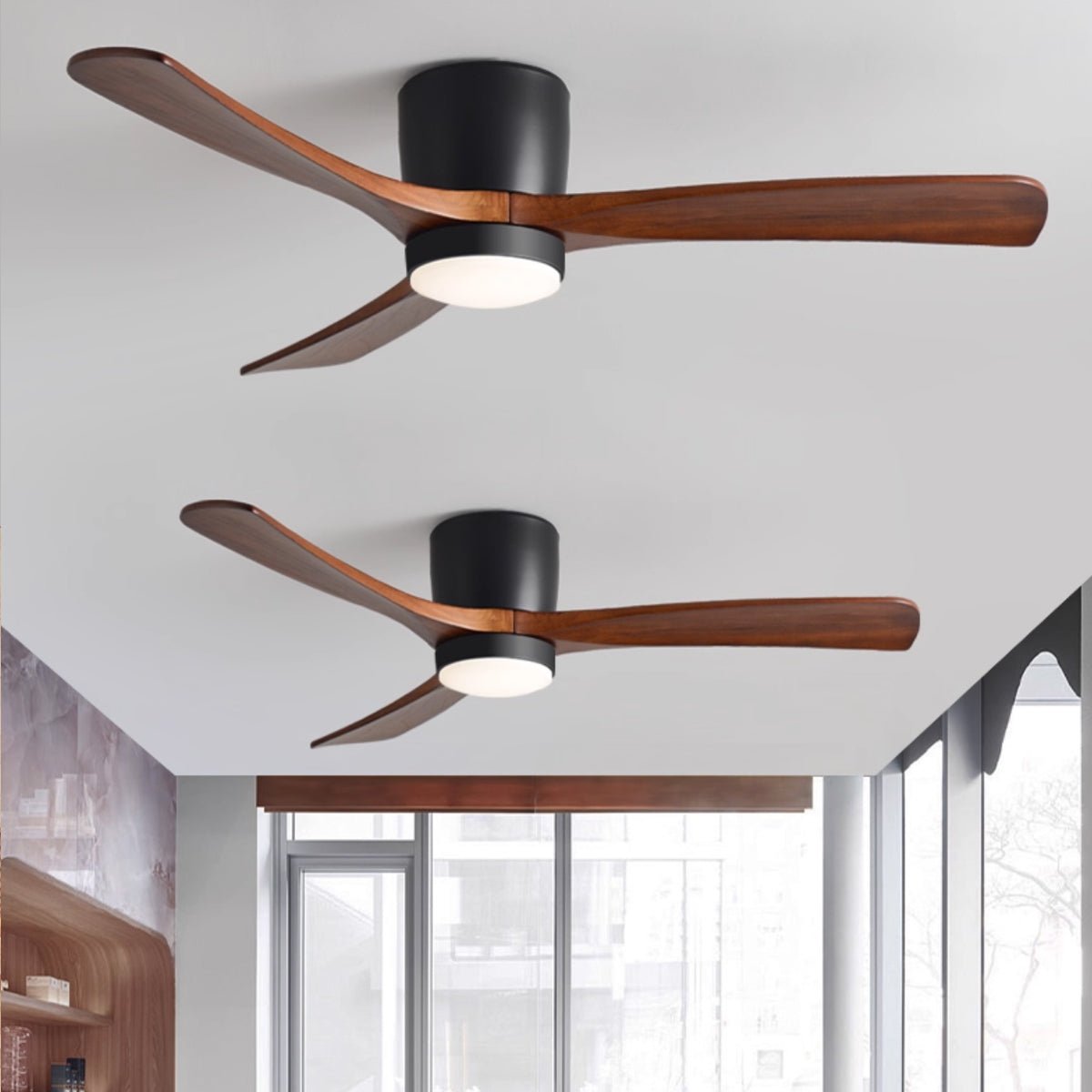 Ventilador De Techo Moderno De Madera - LED Integrado