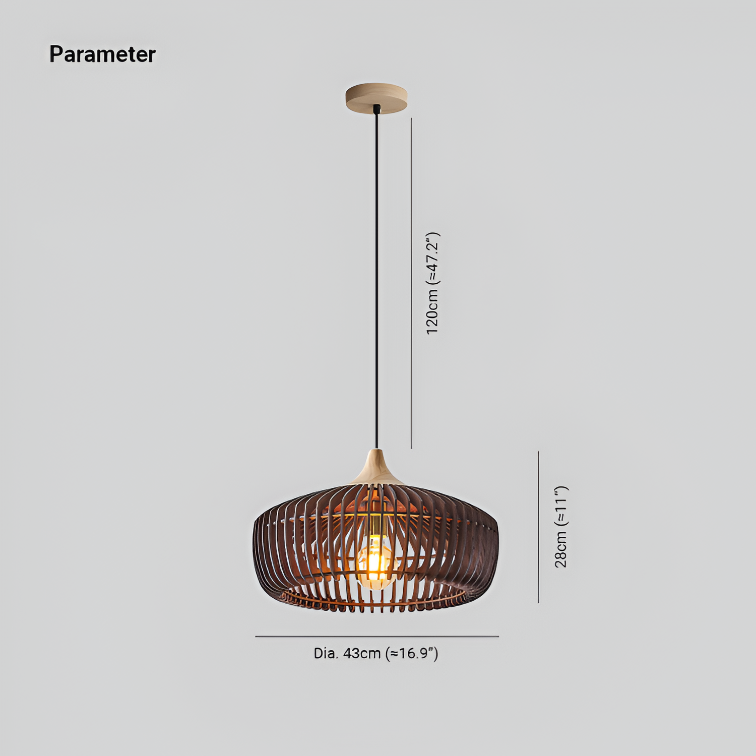 Lámpara Colgante Listones Minimalista - Suspendida