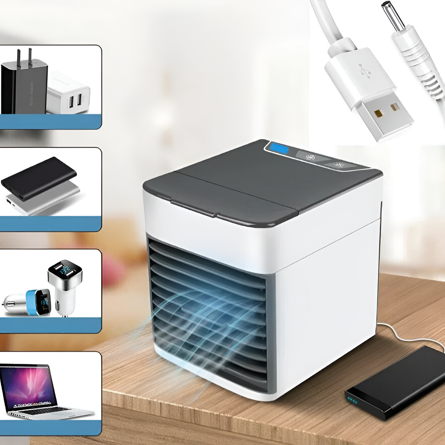 Enfriador Evaporativo Compacto Minimalista - Ajustable