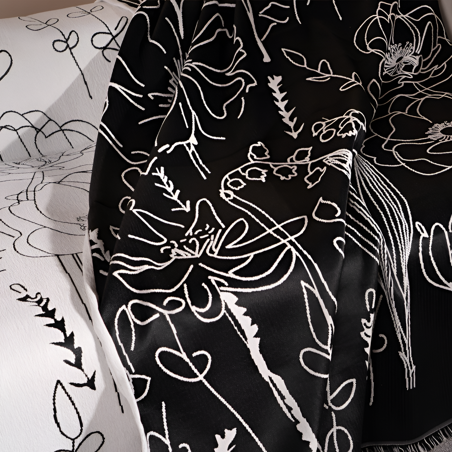 Manta decorativa botánica - Reversible para sofá