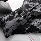 Juego de Funda Nórdica Estampado Mármol - Set de Cama Negro