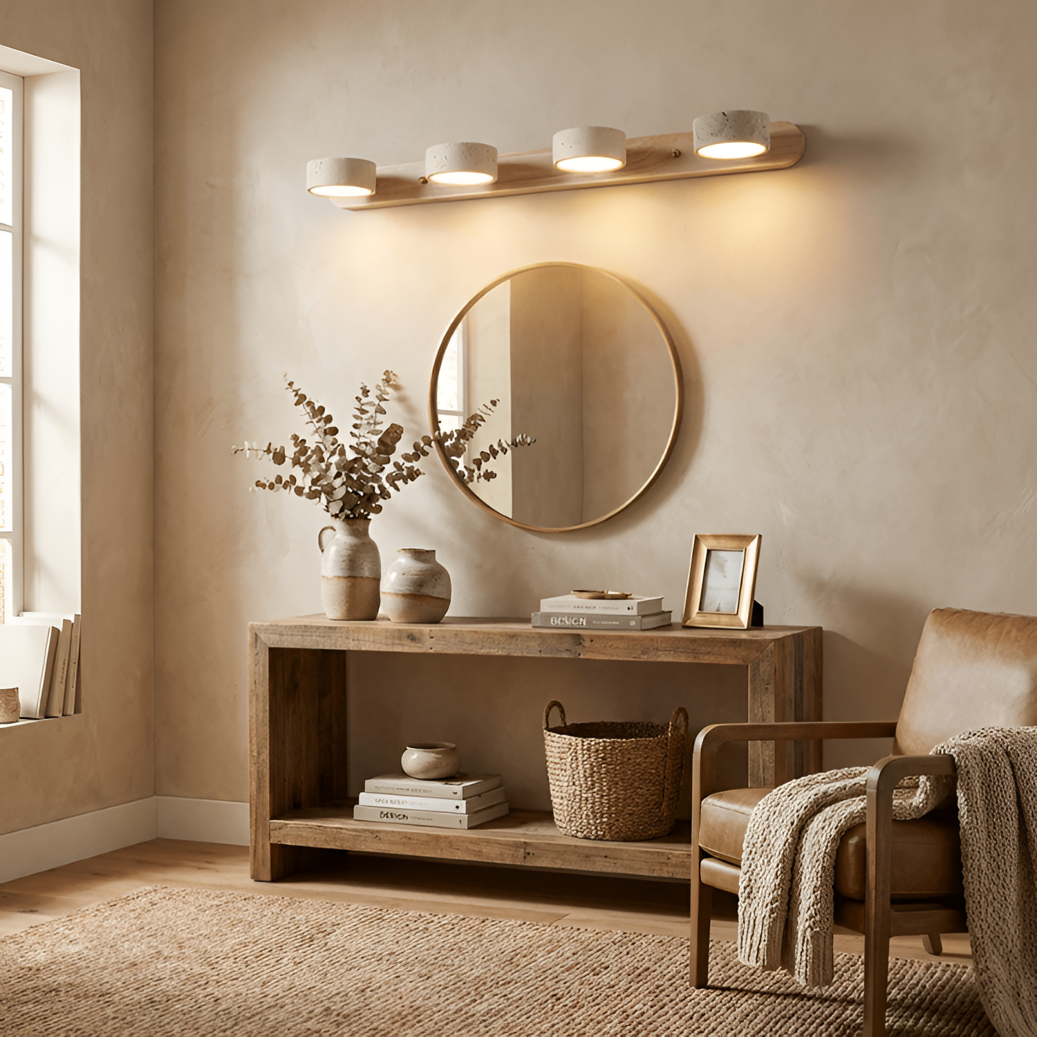 Lámpara de Pared Travertine Minimalista - Ajustable