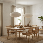 Lámpara Colgante Ovalada De Papel - Lámpara Colgante Estilo Washi Para El Comedor