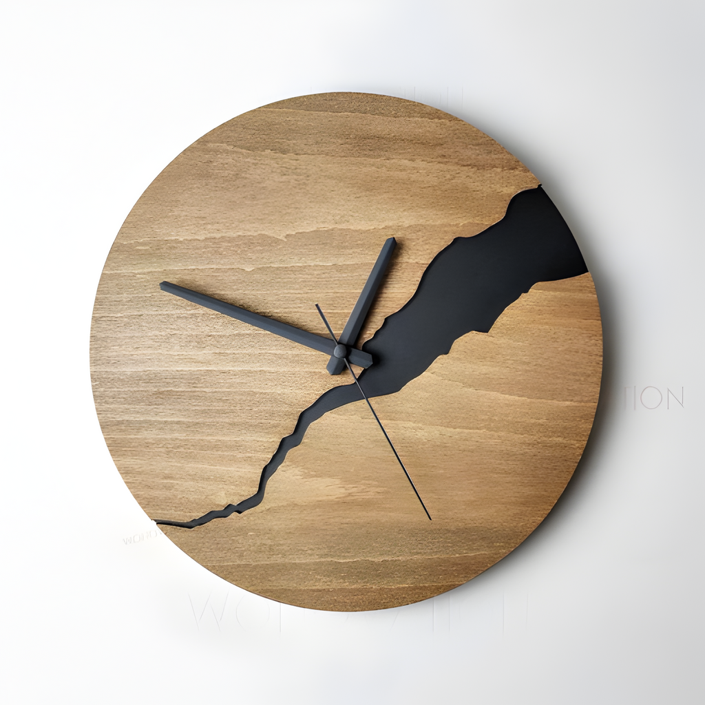 Reloj De Pared Rústico Y Minimalista - Diseño Abstracto