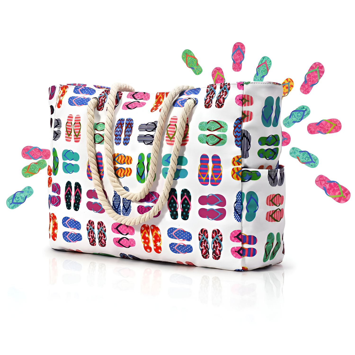 Bolsa de Lona a Rayas para Viaje y Playa - Amplia