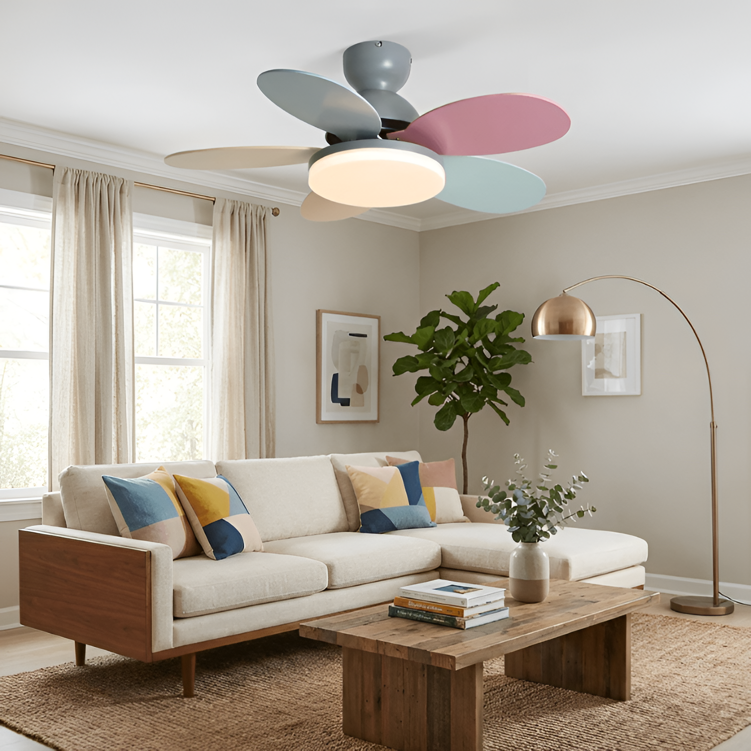 Ventilador de Techo Empotrado de Varias Aspas - Regulable