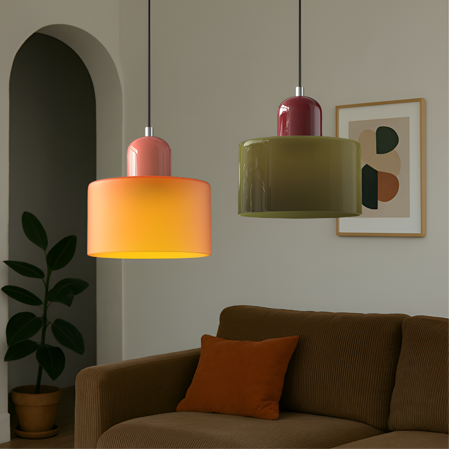 Lámpara Colgante Bicolor Moderna - Luz de Techo Minimalista