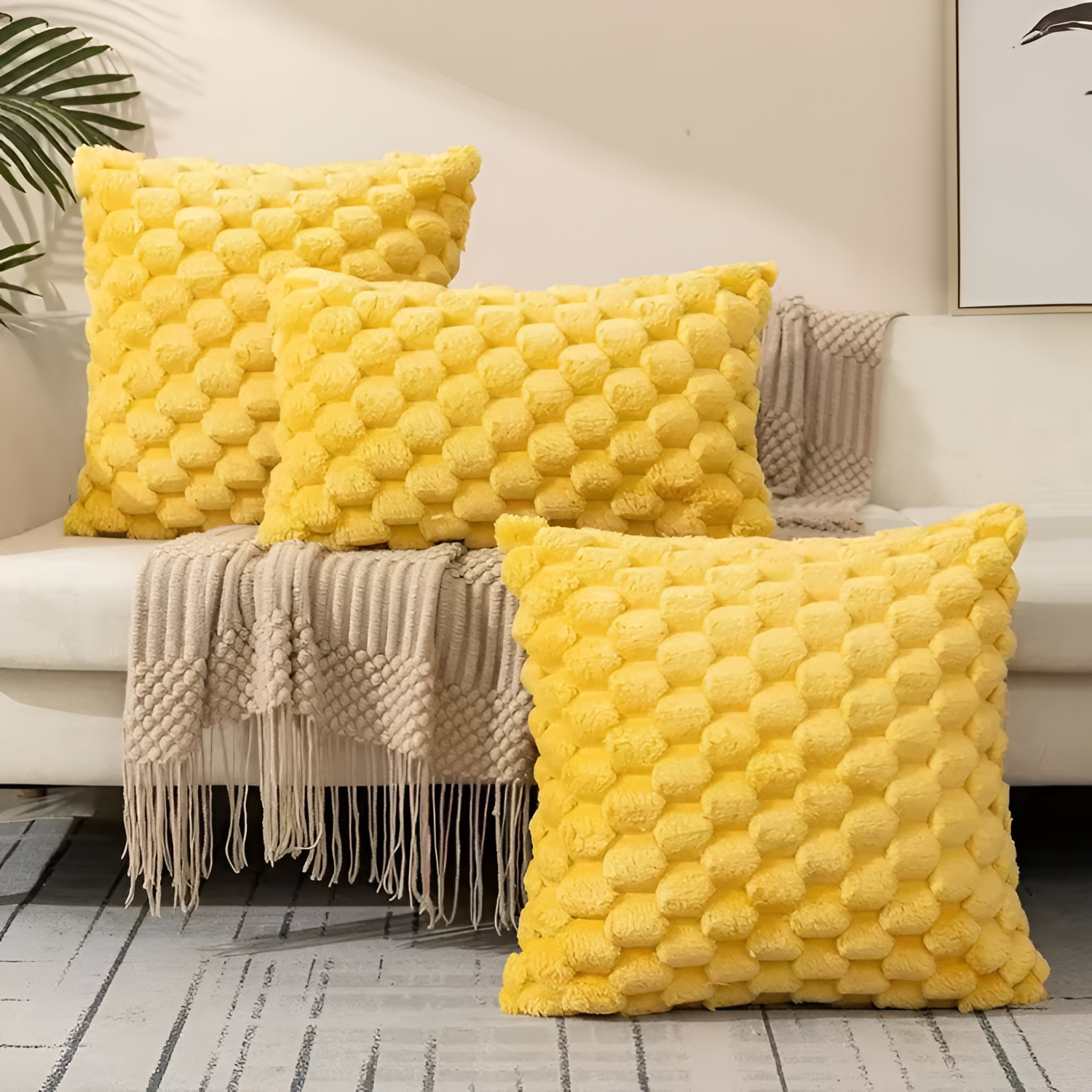 Funda de Cojín con Textura Relieve - Decoración de Hogar