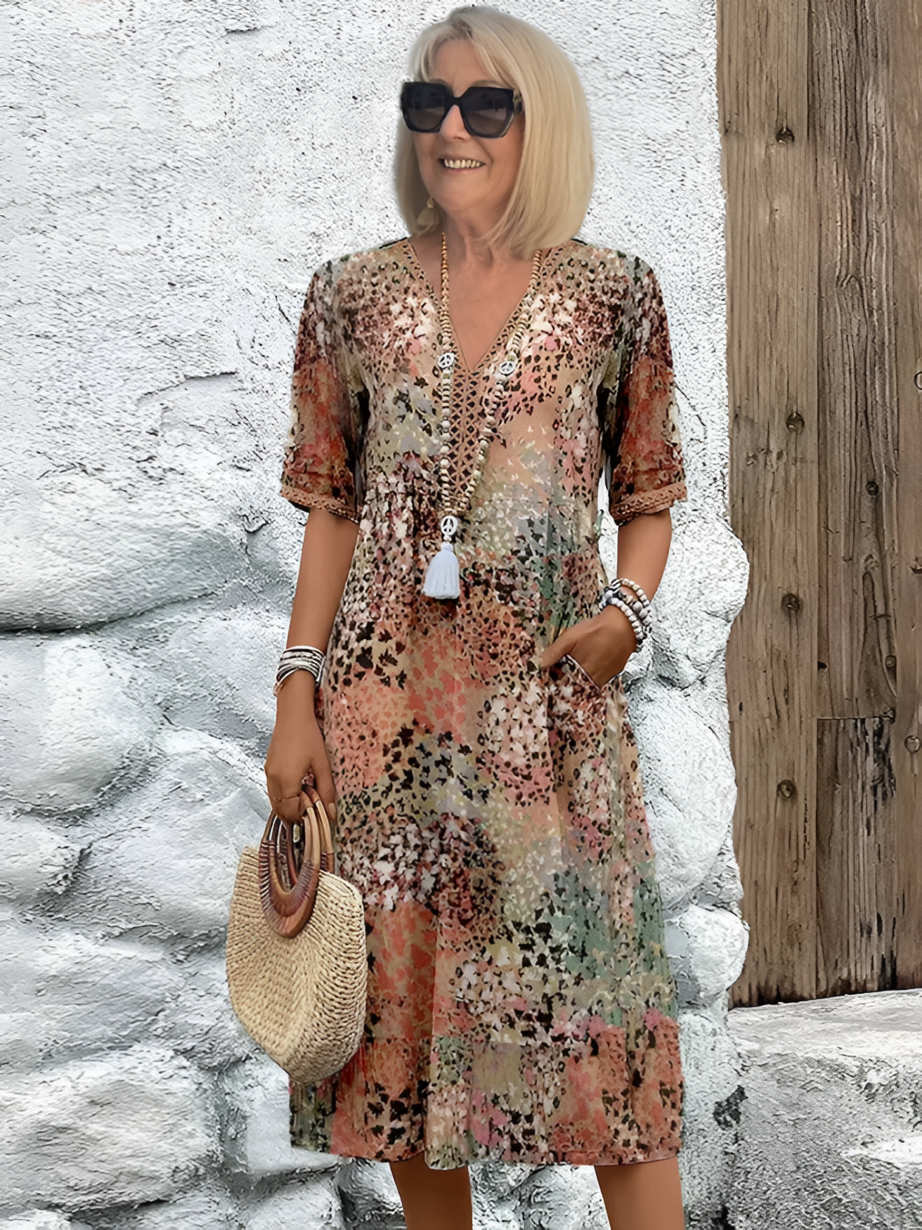Vestido Midi Floral para Mujer - Fiesta en el Jardín de Primavera