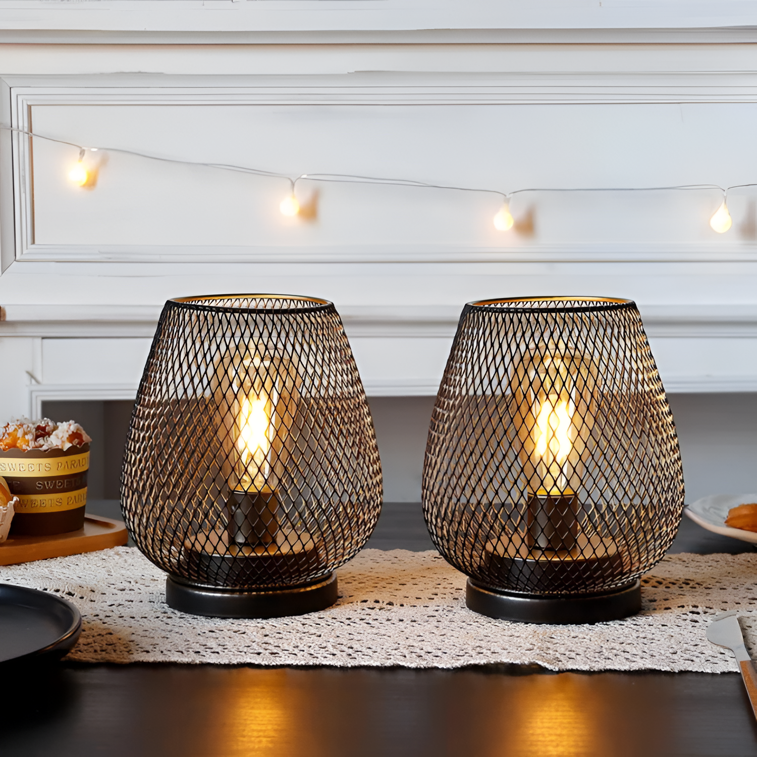 Lámpara Mesa Malla Industrial - Inalámbrica