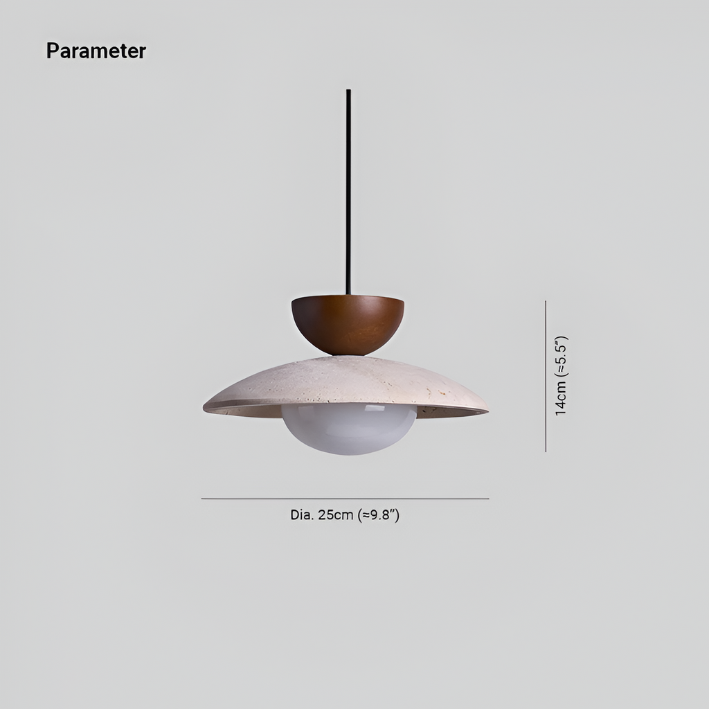 Lámpara Colgante de Travertino Minimalista - Geométrica