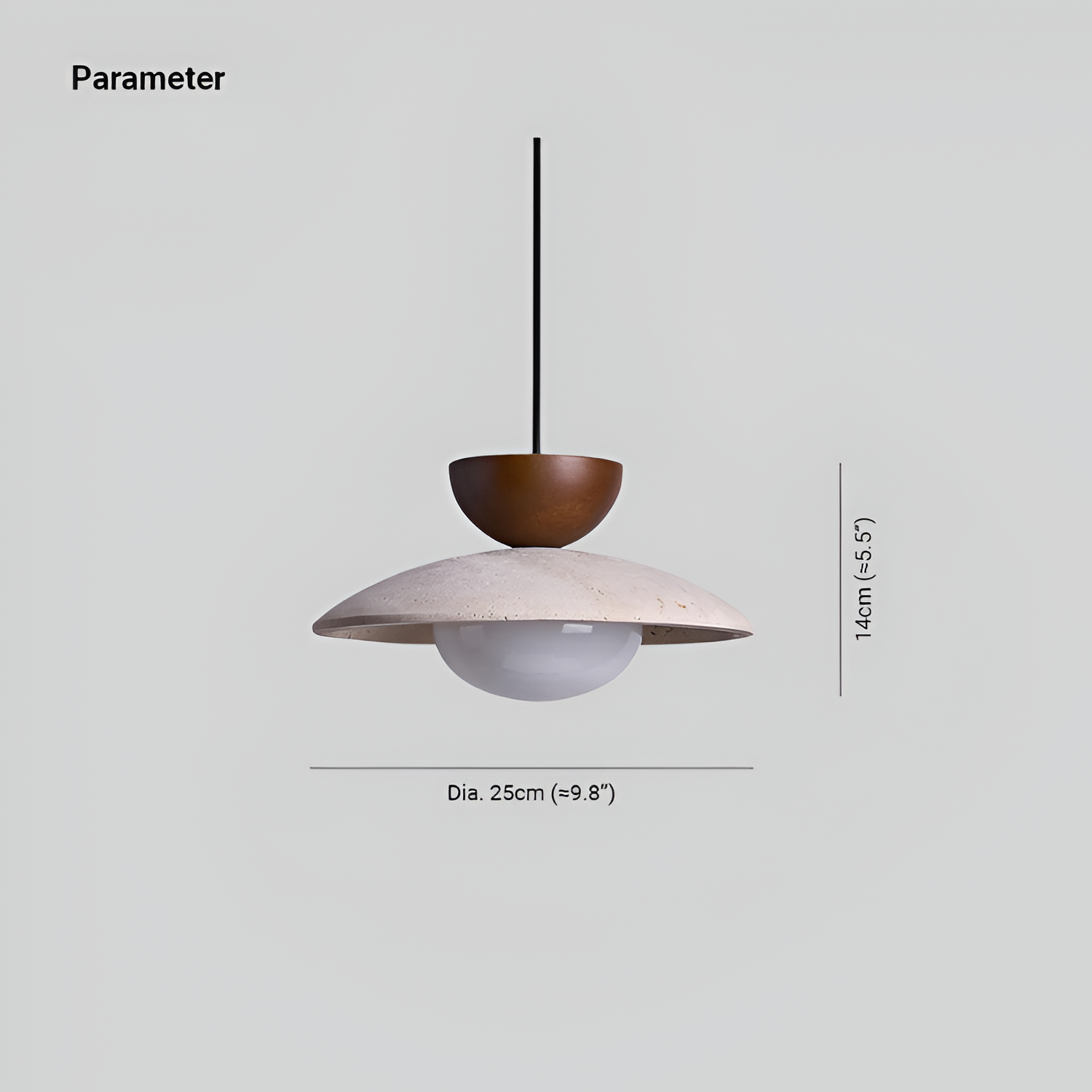 Lámpara Colgante de Travertino Minimalista - Geométrica