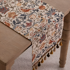 Camino de Mesa con Patrón de Aves y Flores - Acento Decorativo para Comedor