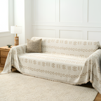 Manta Decorativa con Flecos - Cubresofá Estilo Tribal