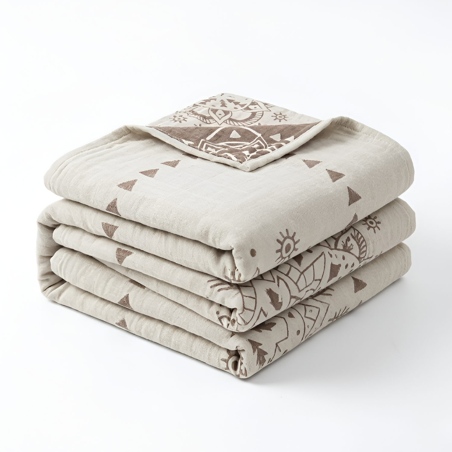 Manta Con Estampado Artístico Mandala | Algodón Reversible