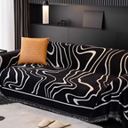 Manta Decorativa Blanco y Negro - Ideal para Sofá Moderno