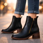 Botines de Tacón en Bloque con Cremallera para Mujer - Estilo Urbano