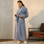 Bata Larga con Ribete de Contraste - Ropa de Dormir Unisex