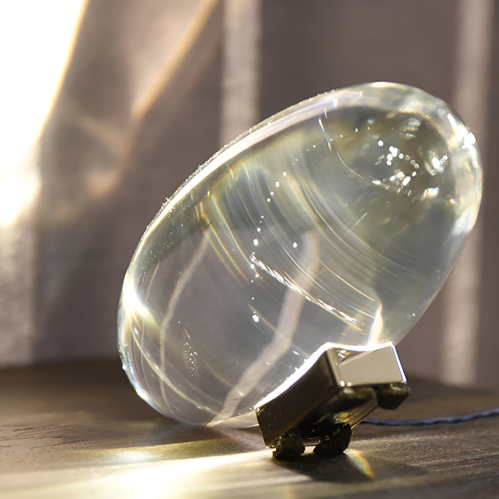 Lámpara Mesa Cristal Minimalista - Escultórica