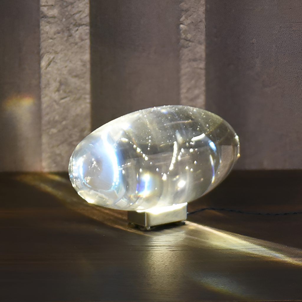 Lámpara Mesa Cristal Minimalista - Escultórica