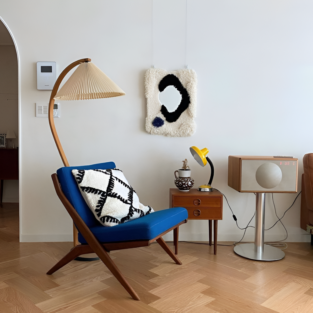 Lámpara de Pie de Arco Minimalista - Plisada