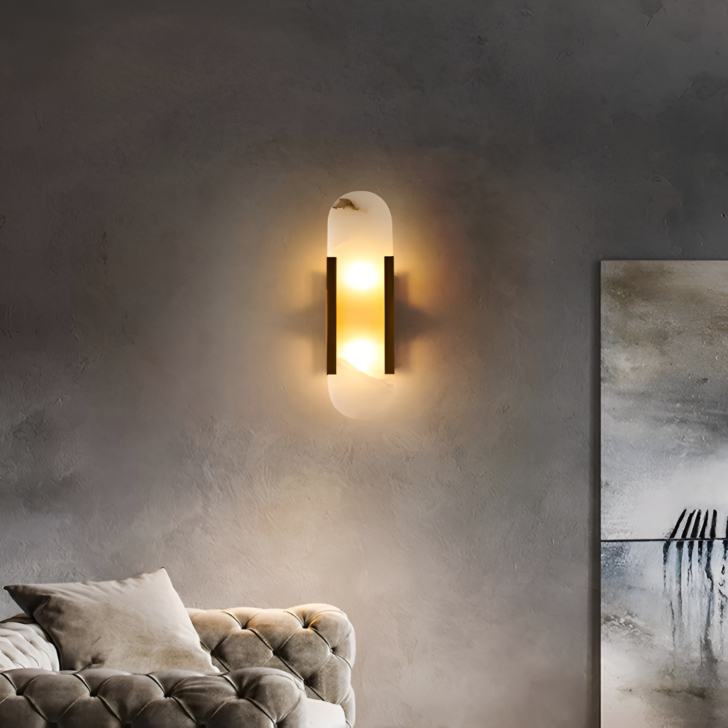 Aplique de Pared Alargado Minimalista - Alabastro
