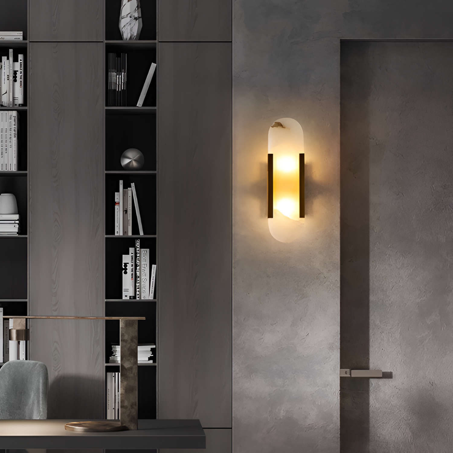 Aplique de Pared Alargado Minimalista - Alabastro