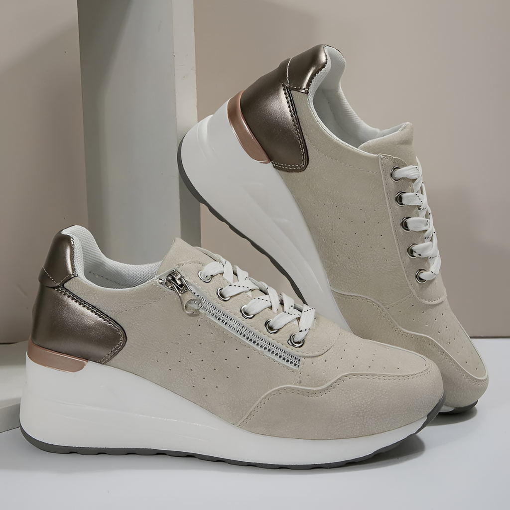 Tenis Para Mujer Con Cremallera Lateral Y Cordones - Brunch De Fin De Semana