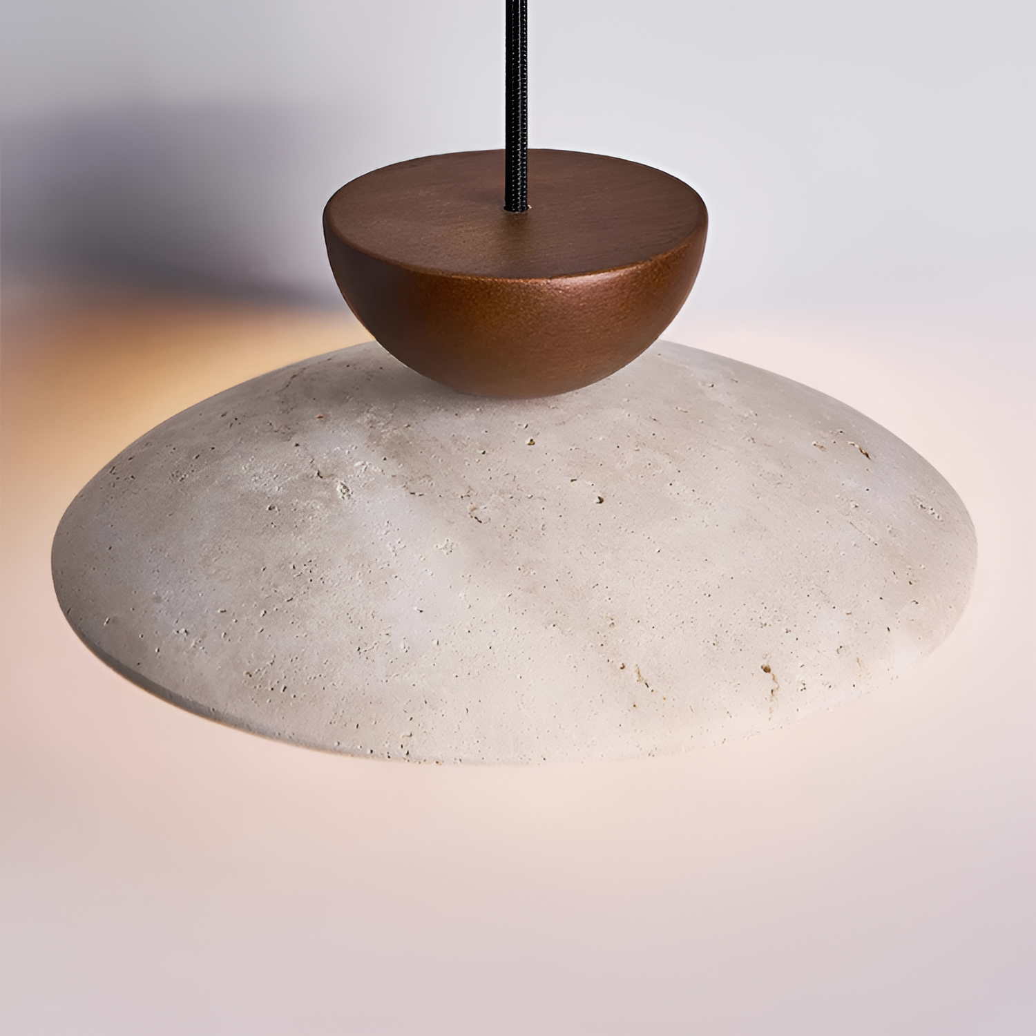 Lámpara Colgante de Travertino Minimalista - Geométrica