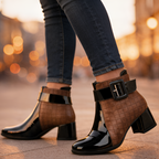 Botines de Tacón en Bloque con Acolchado para Mujer - Fiesta de Cóctel