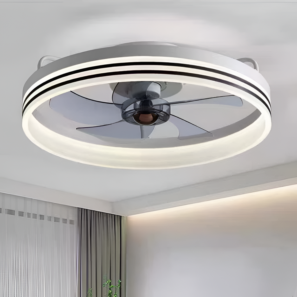 Ventilador de Techo Circular Minimalista - LED Integrado