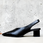 Sandalias Slingback de Tacón Grueso y Punta Puntiaguda para Mujer - Cóctel