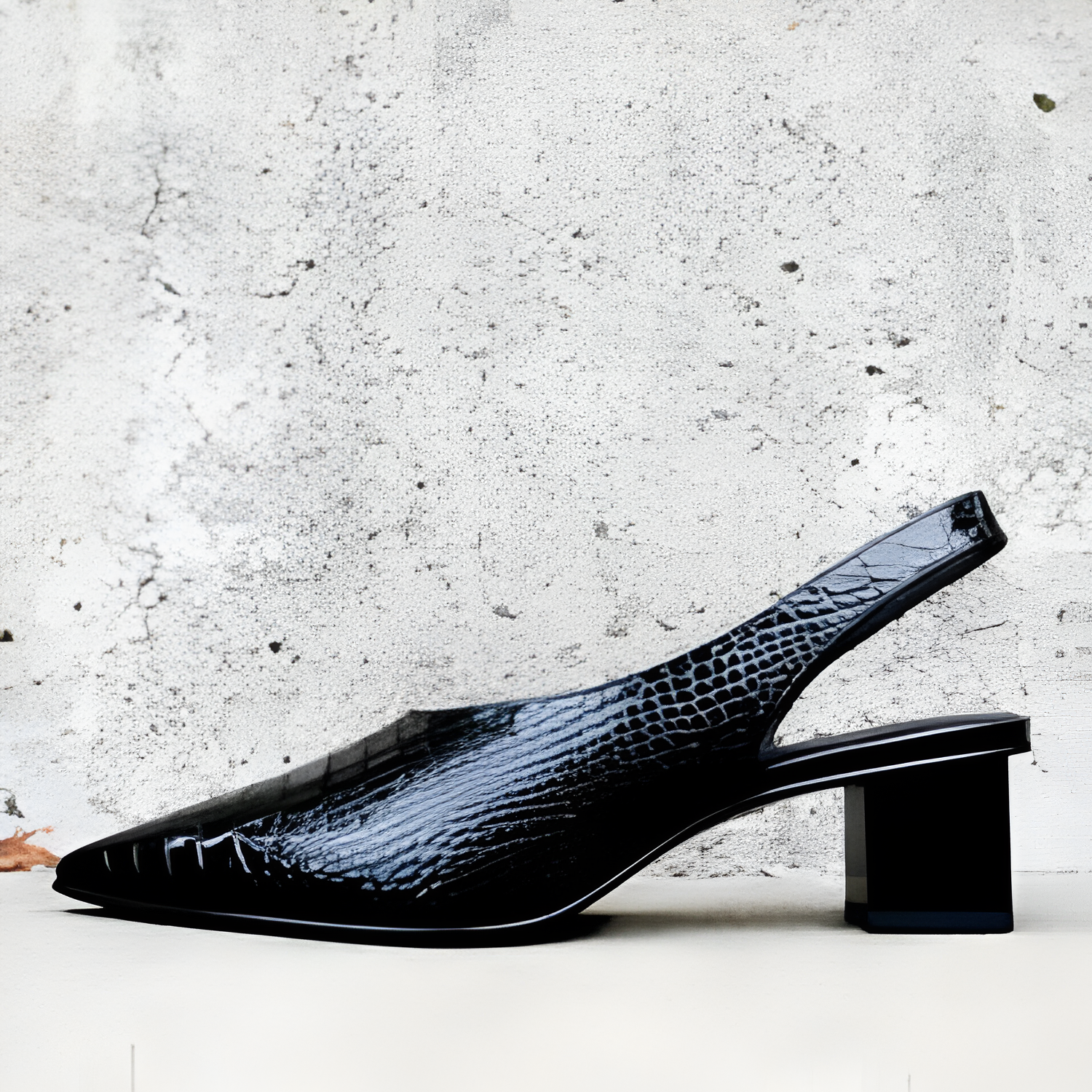 Sandalias Slingback de Tacón Grueso y Punta Puntiaguda para Mujer - Cóctel