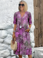 Vestido Midi Floral para Mujer - Fiesta en el Jardín de Primavera