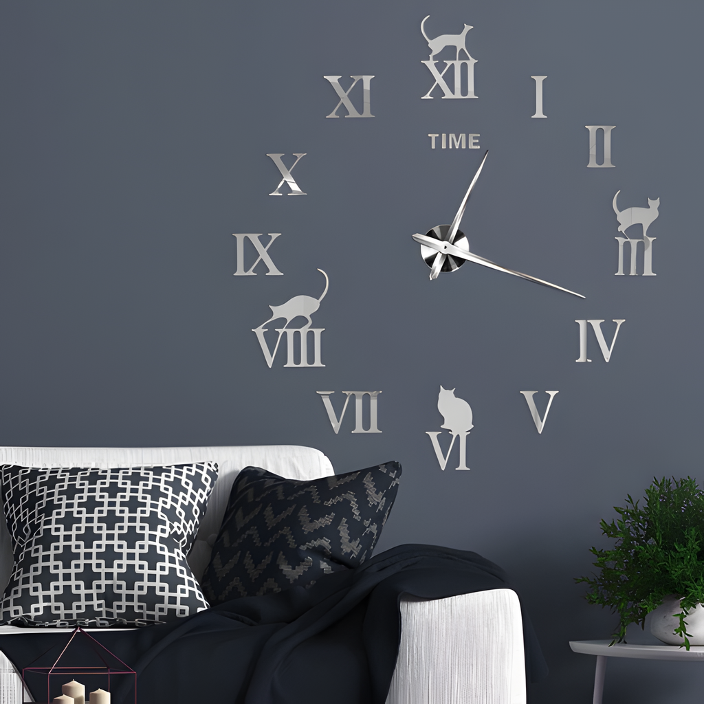 Reloj De Pared Moderno Con Animales - Diseño Con Números Romanos