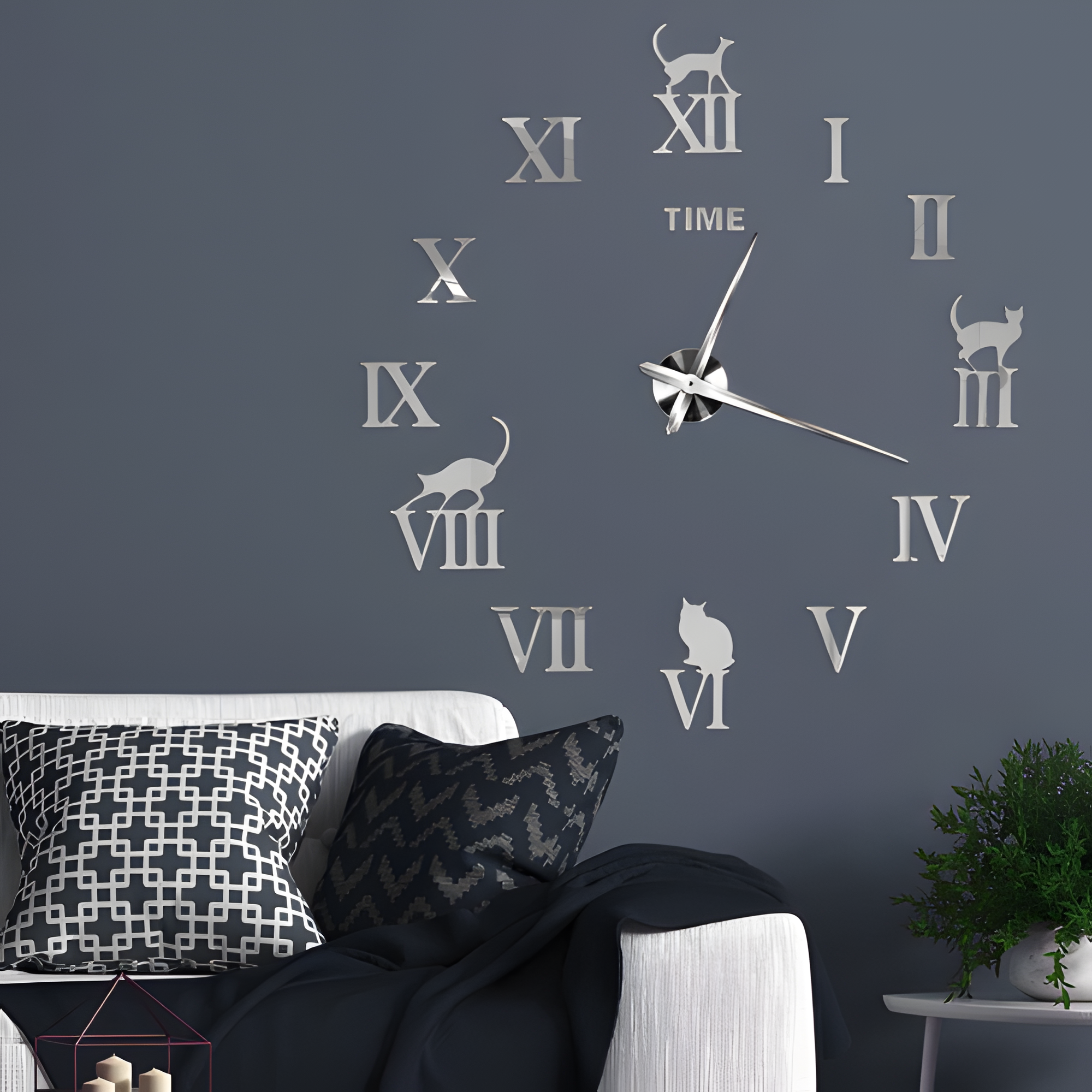 Reloj De Pared Moderno Con Animales - Diseño Con Números Romanos