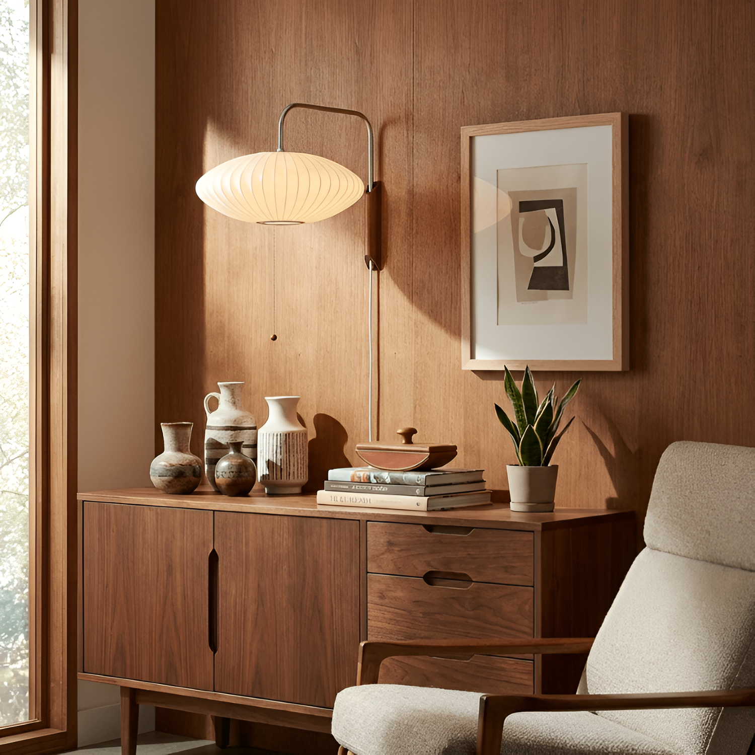 Aplique Pared Minimalista Mid-Century - Brazo Móvil