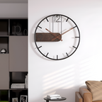 Reloj Pared Silueta Minimalista - Detalle Madera