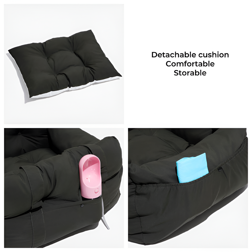 Asiento Elevador Portátil de Cuadros para Mascota - Cama de Viaje