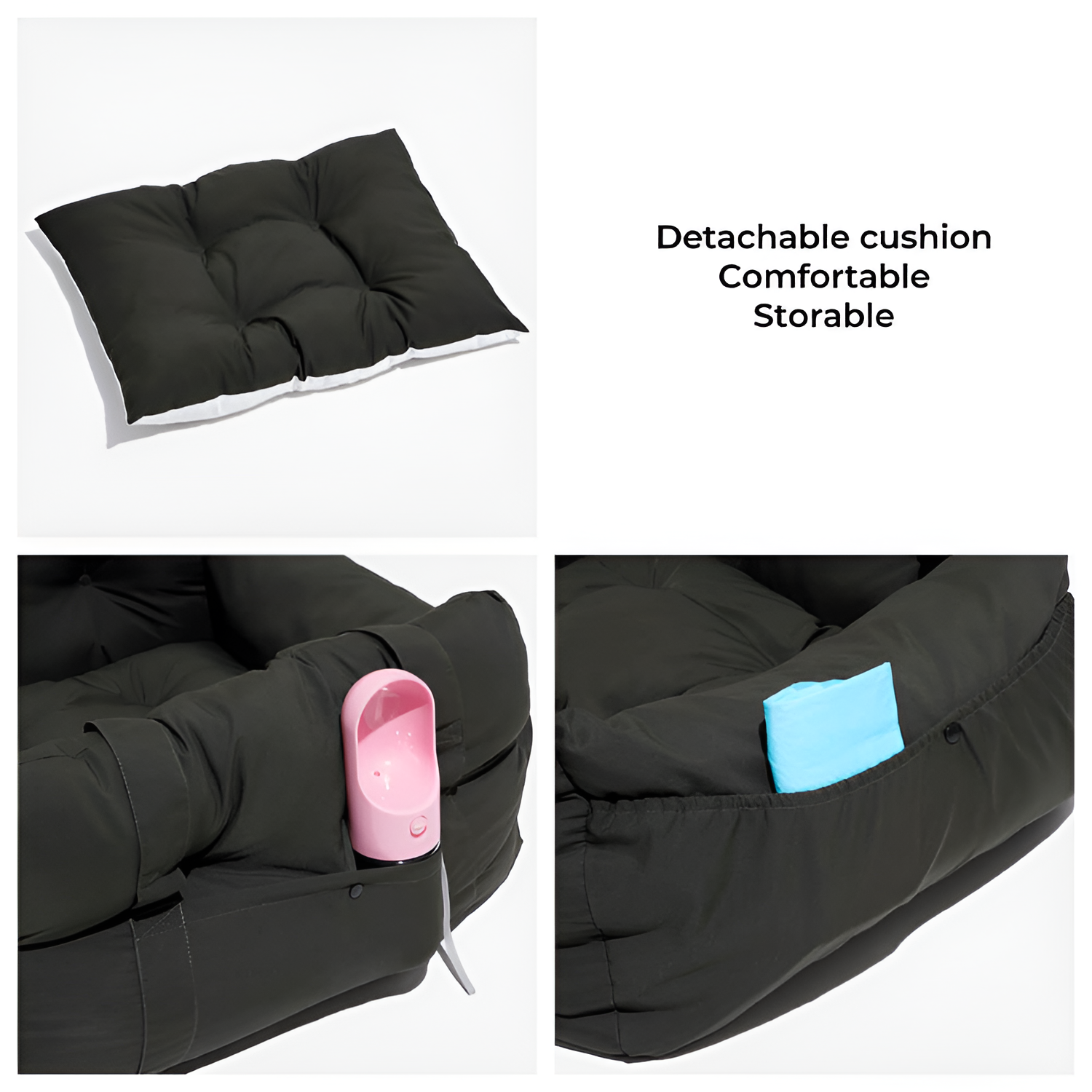 Asiento Elevador Portátil de Cuadros para Mascota - Cama de Viaje