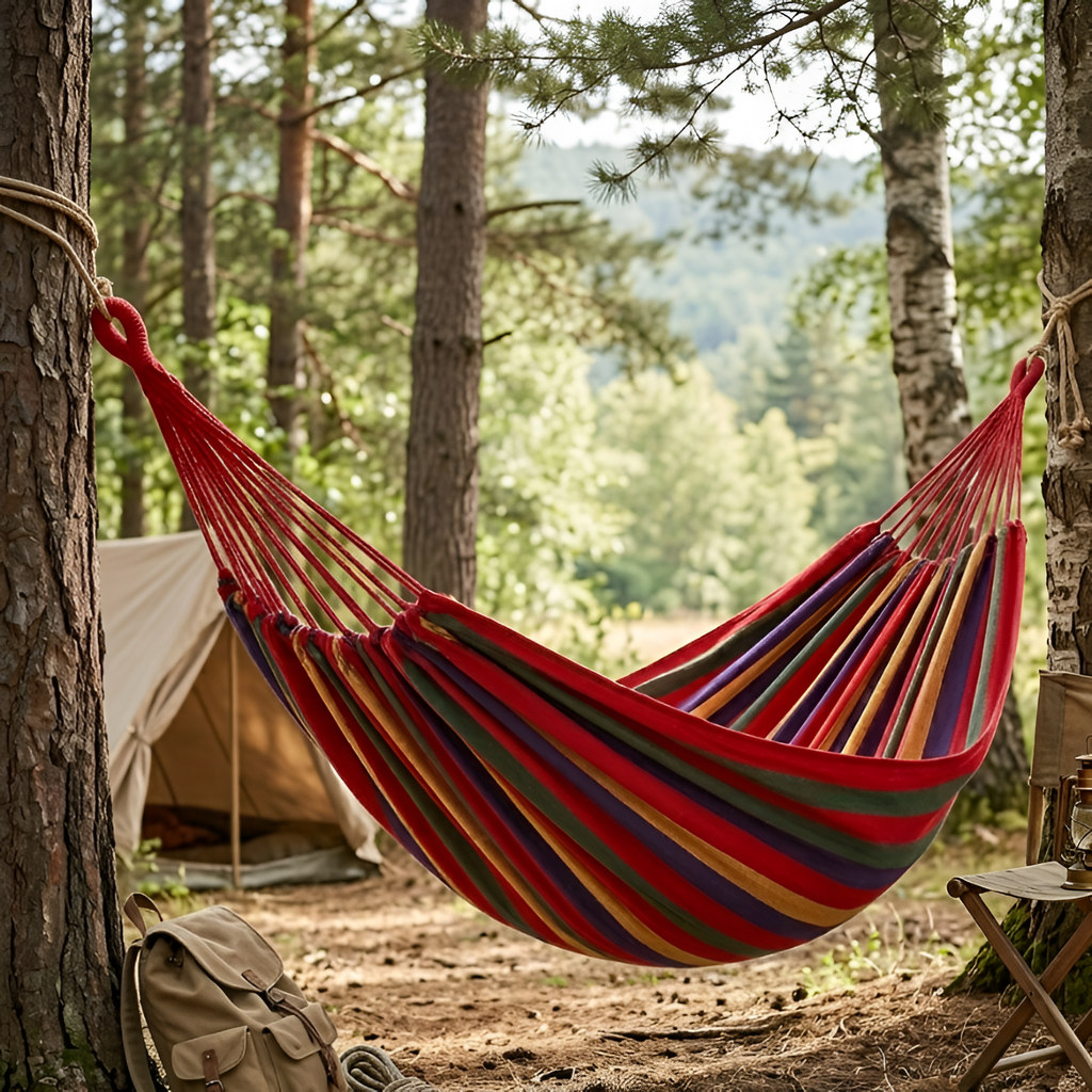 Hamaca Portátil de Rayas - Estilo Boho