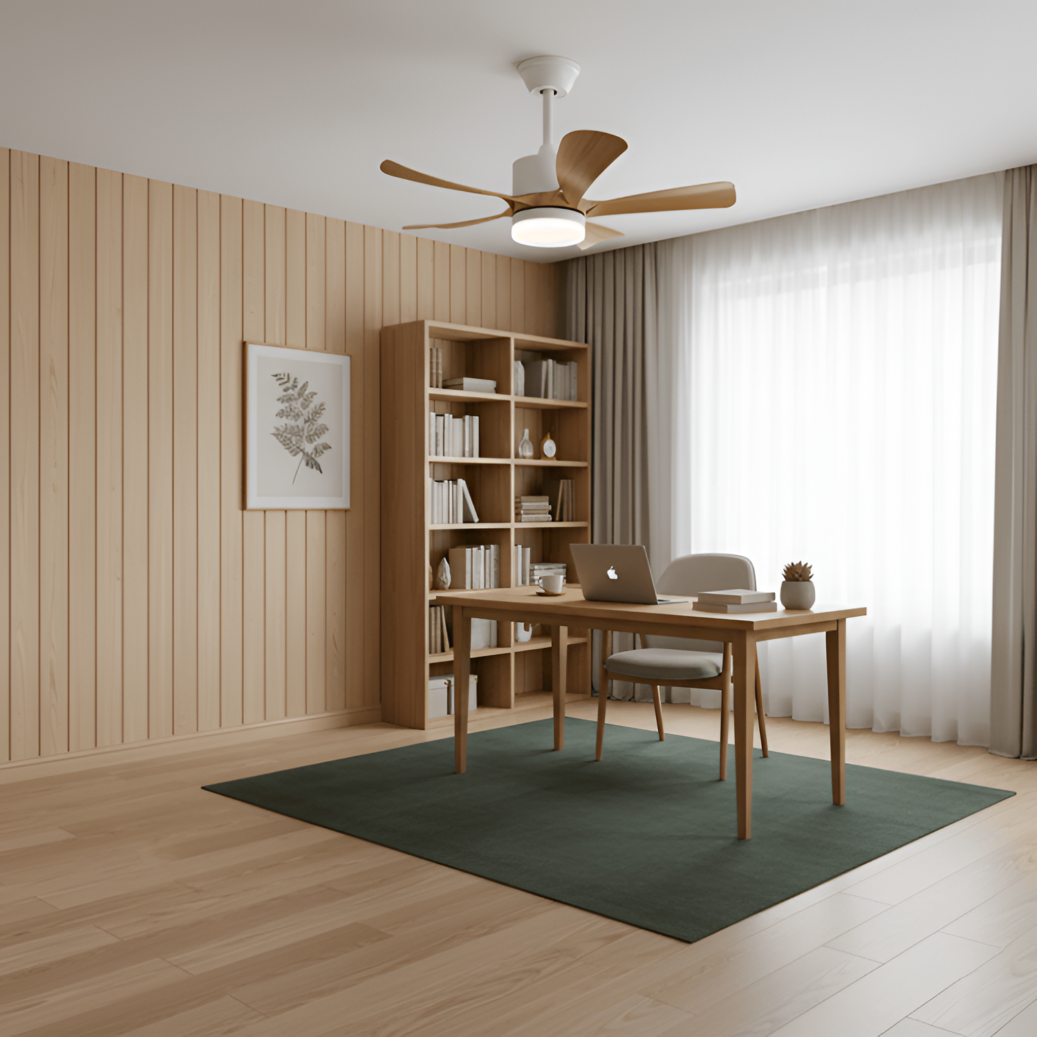 Ventilador de Techo con Aspas Curvas Minimalista - Regulable