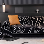 Manta Decorativa Blanco y Negro - Ideal para Sofá Moderno