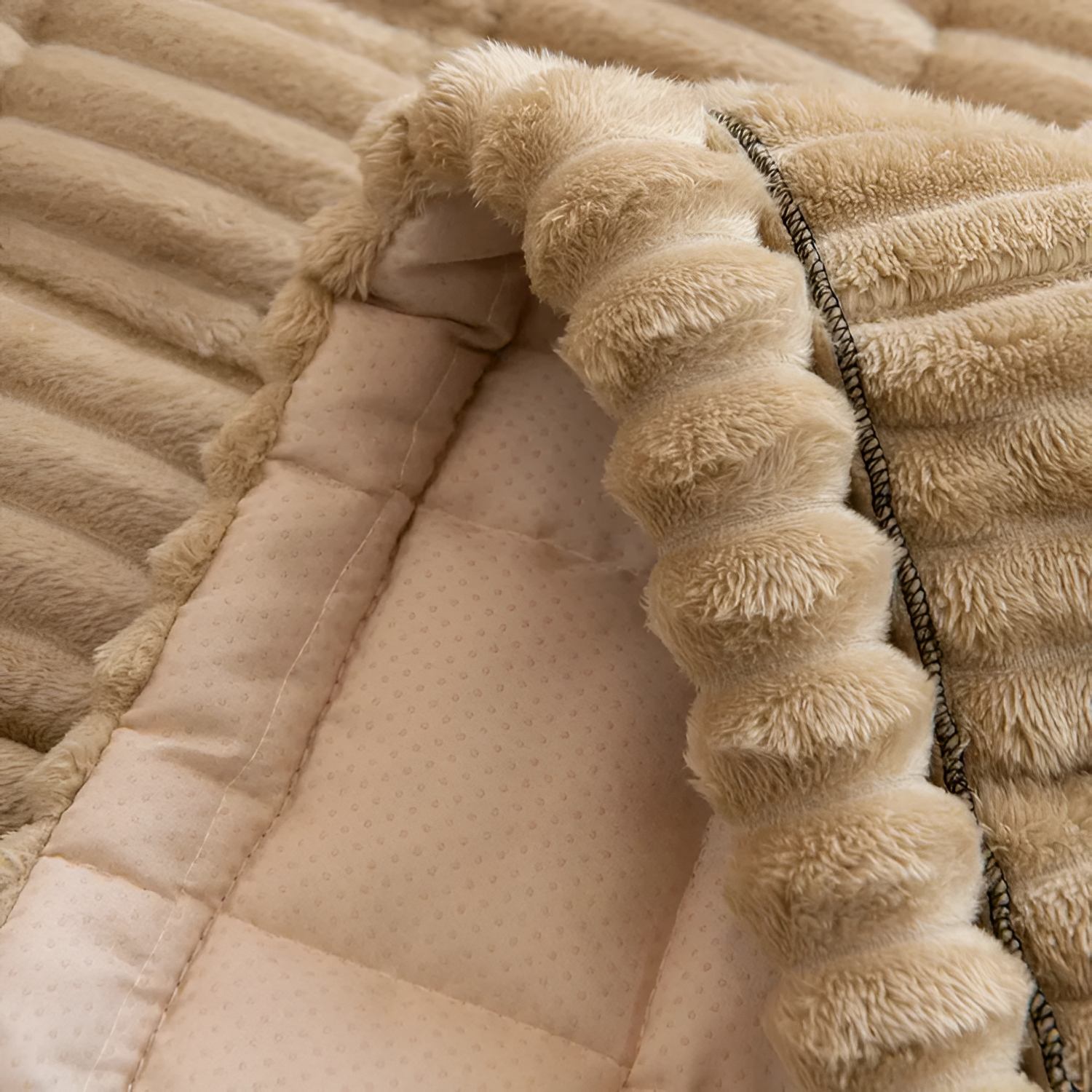 Funda de Sofá de Felpa con Plisado a Mano - Protector para Sillón