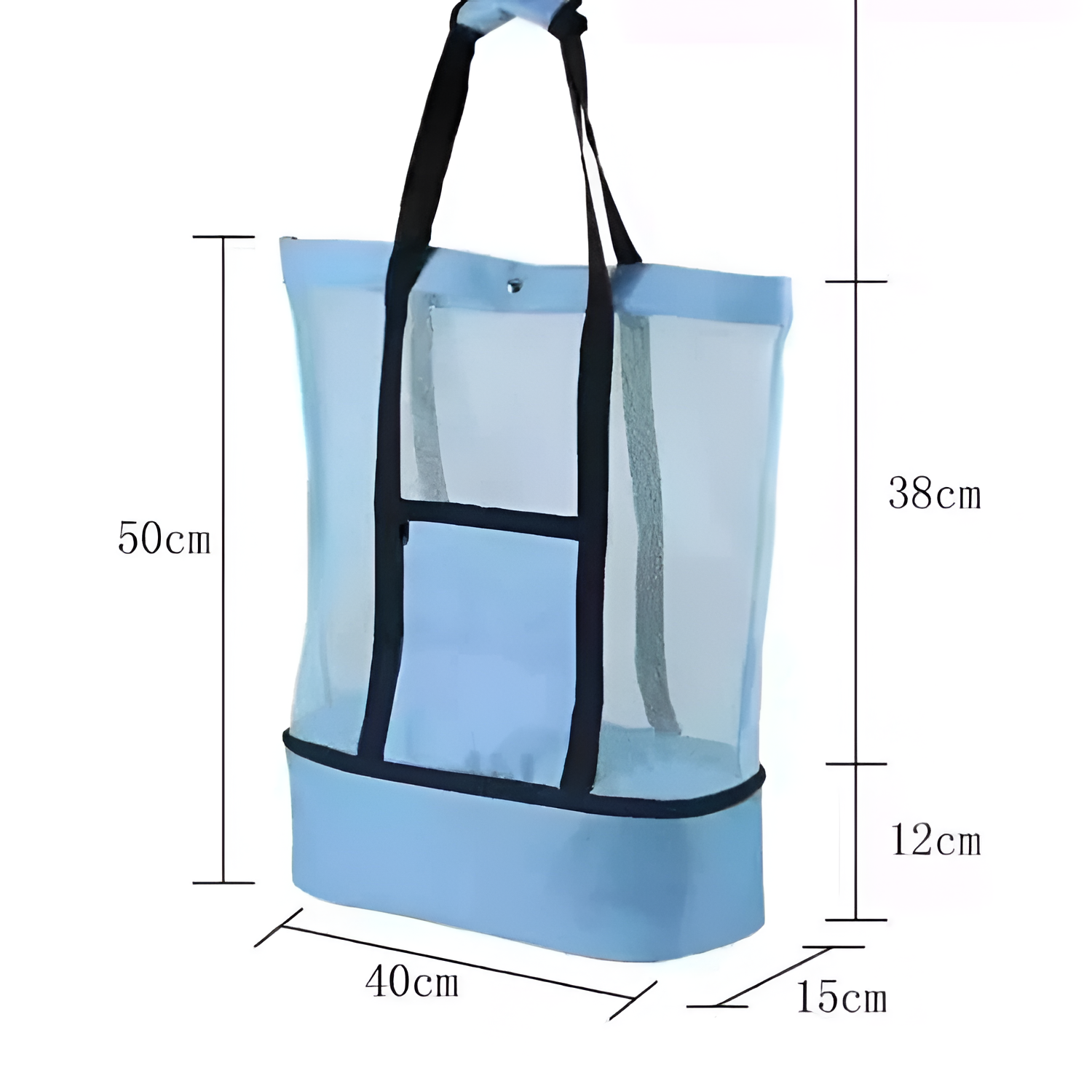 Bolsa de Playa de Malla con Nevera Aislante - Compartimento Doble