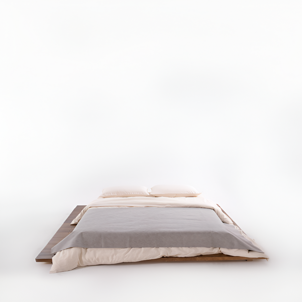 Manta Decorativa - Color Crema y Gris para Cama