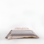 Manta Decorativa - Color Crema y Gris para Cama