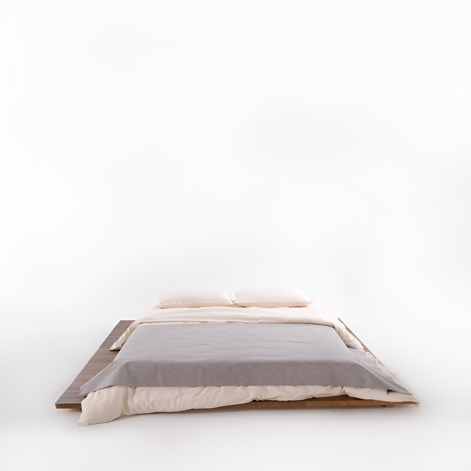 Manta Decorativa - Color Crema y Gris para Cama
