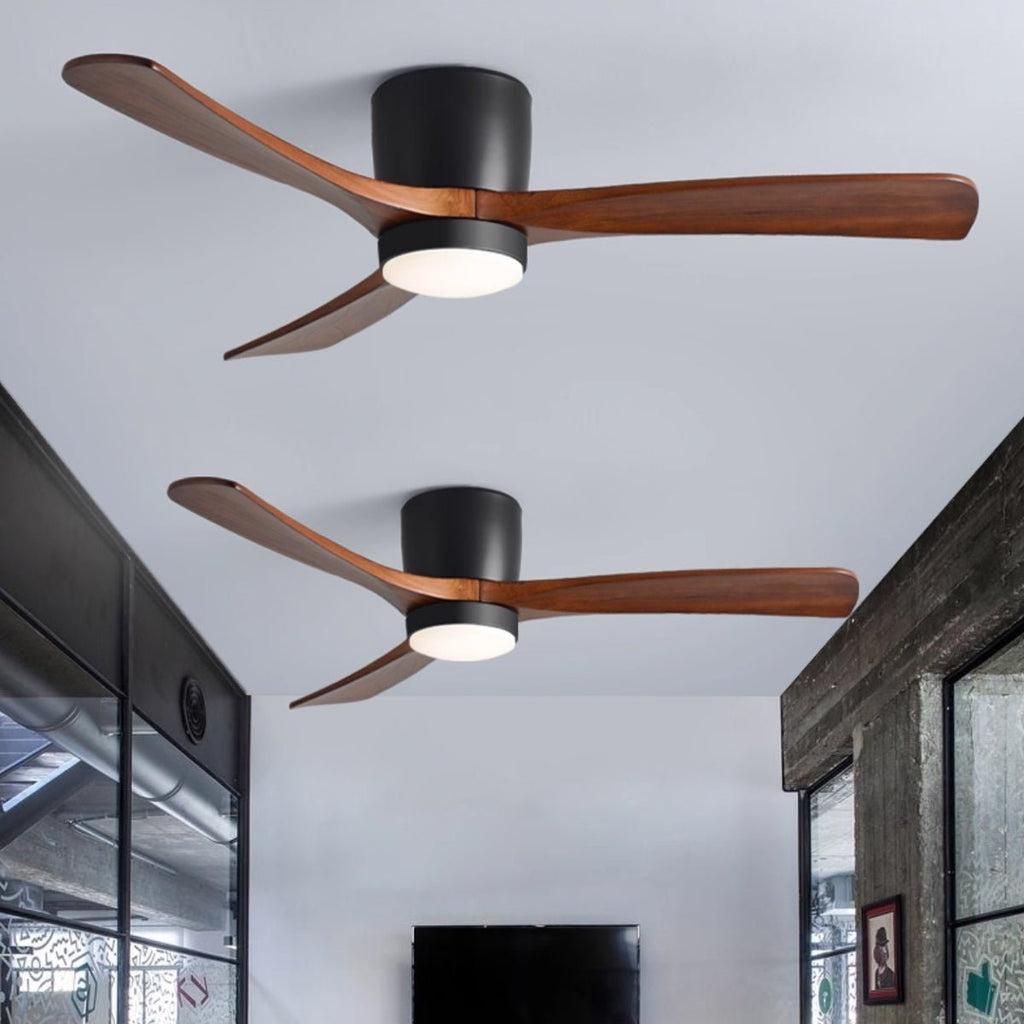 Ventilador De Techo Moderno De Madera - LED Integrado