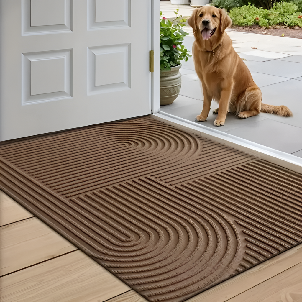 Alfombra de Entrada con Textura Geométrica - Diseño Moderno